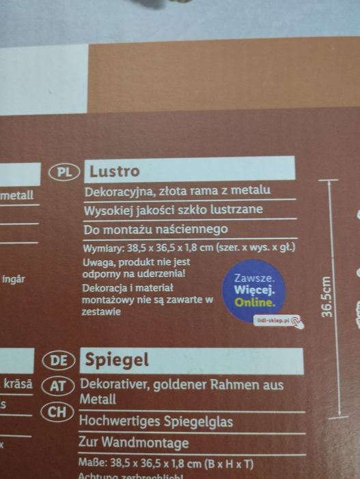 Lustro ozdobne Livarno home 38x36 cm