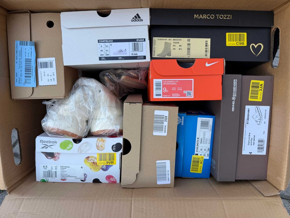 Box 3 buty Zalando adidas Reebok Nike – mix A/Bzwroty konsumenckie 10 sztuk
