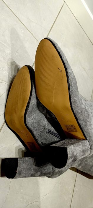 Piękne wysokie kozaki 42 szare