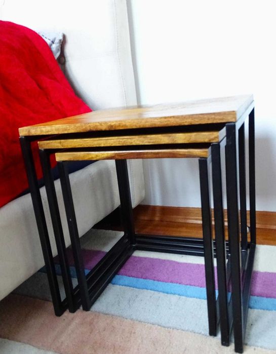 Modernistyczne szafki nocne ze stali nierdzewnej - styl LOFT