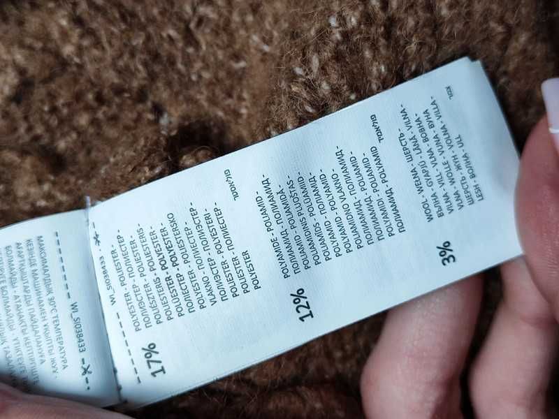 Sweter sweterek golf wełna wełniany brązowy 38 M Sinsay oversize