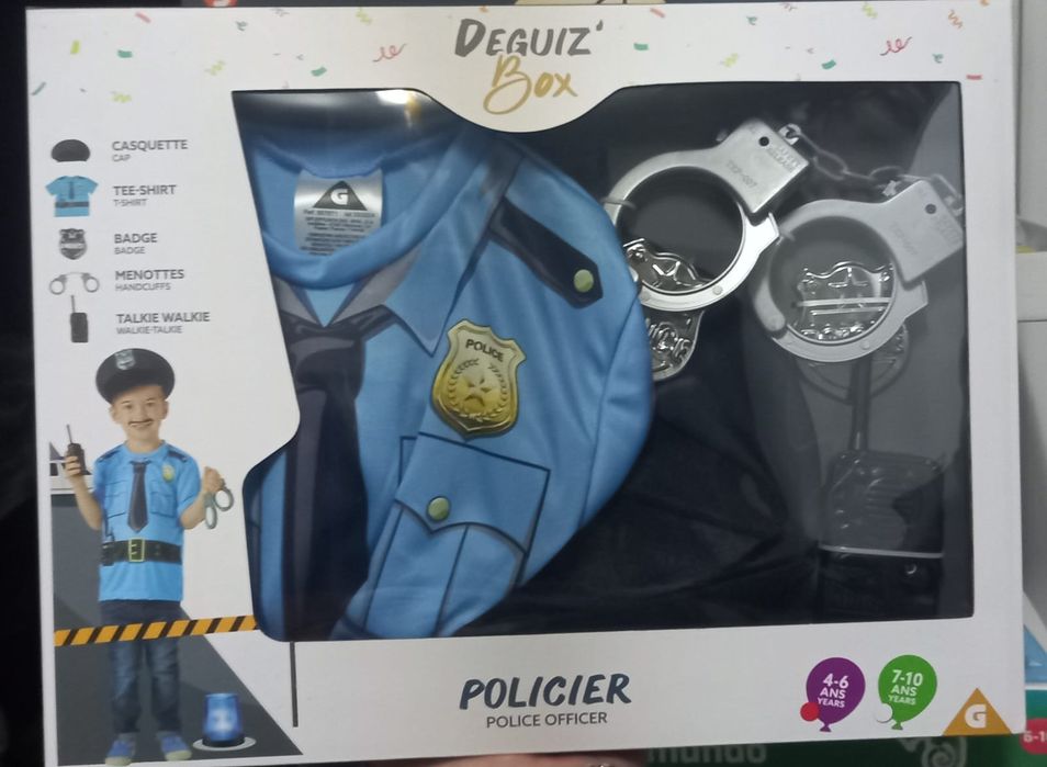 Fantasia de policia (4-6 anos) Novo