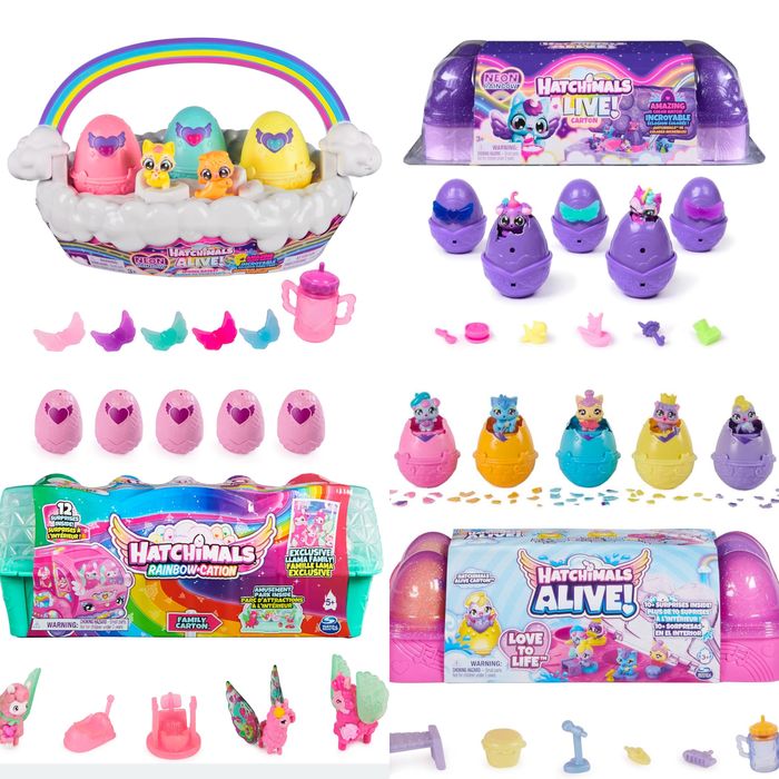 Хетчімалс Hatchimals Миготливі малюки, сімʼя лам, неонові , кошик