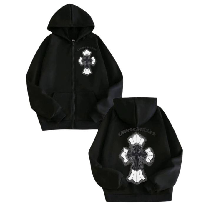 Зип-Худи Chrome Hearts Logo унисекс Хром Хартс с крестами толстовка