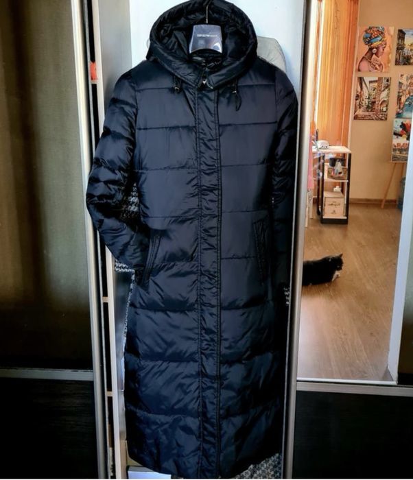 Зимове пальто приталене на синтапоні xs-s