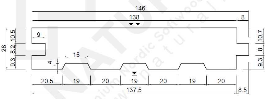 Deska podłogowa, strugana, świerk, szer 146mm, gr 28mm, dł 4,50m,