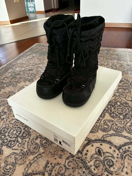 czarne śniegowce marki Jenny Fairy rozm. 36/37 jak nowe