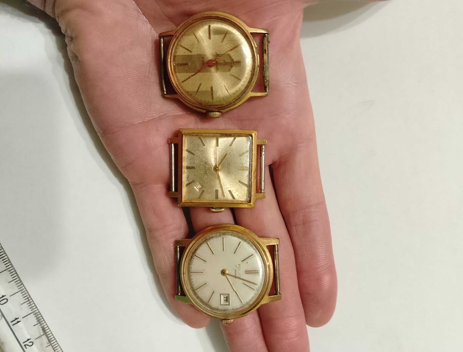 Советские позолоченные часы Ау20 Ракета Слава Полет Кировские