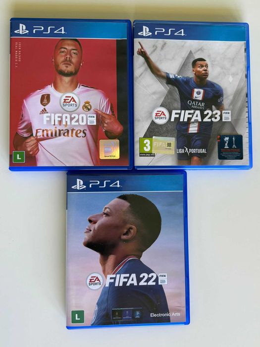 FIFA 20, 22 e 23 para PS4 – Ótimo estado