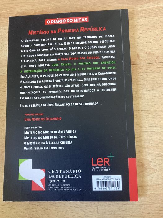 Livro juvenil- O Diário do Micas: Mistério na Primeira República