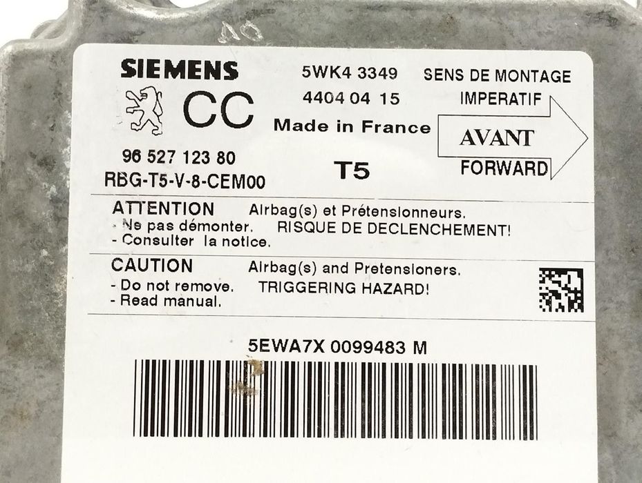 CENTRALINA AIRBAG PEUGEOT 307 CC 2005 -9652712380