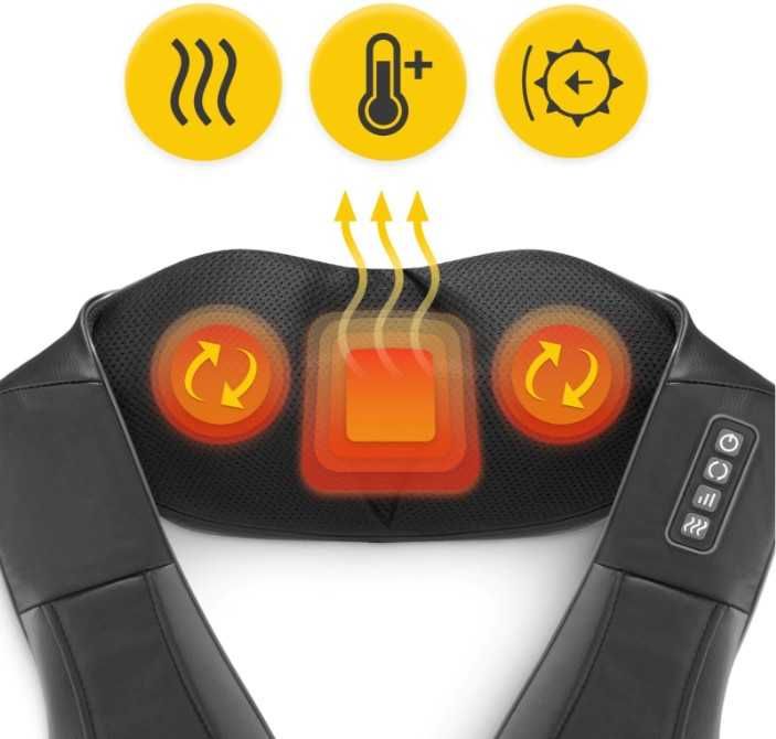Masażer Pas masujący kark ramiona plecy shiatsu PRO+ 4FIZJO ORGINAŁ !! Szary