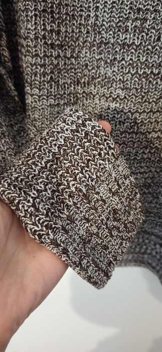 Sweter sweterek dzianinowy dzianina bluzka melanż brązowy damski męski