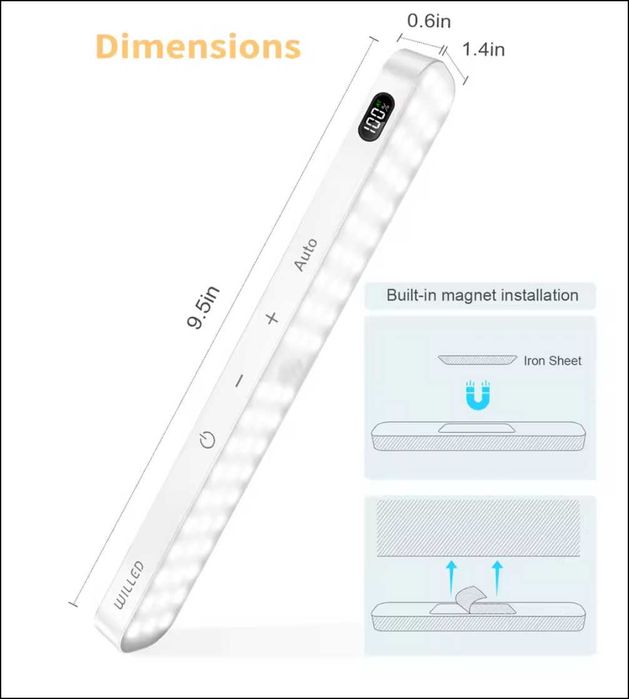 Акумуляторний LED світильник з датчиком руху