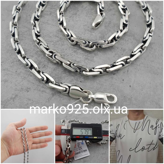 Срібний чоловічий ланцюжок цепочка якірне плетіння 50 грам 925 проба