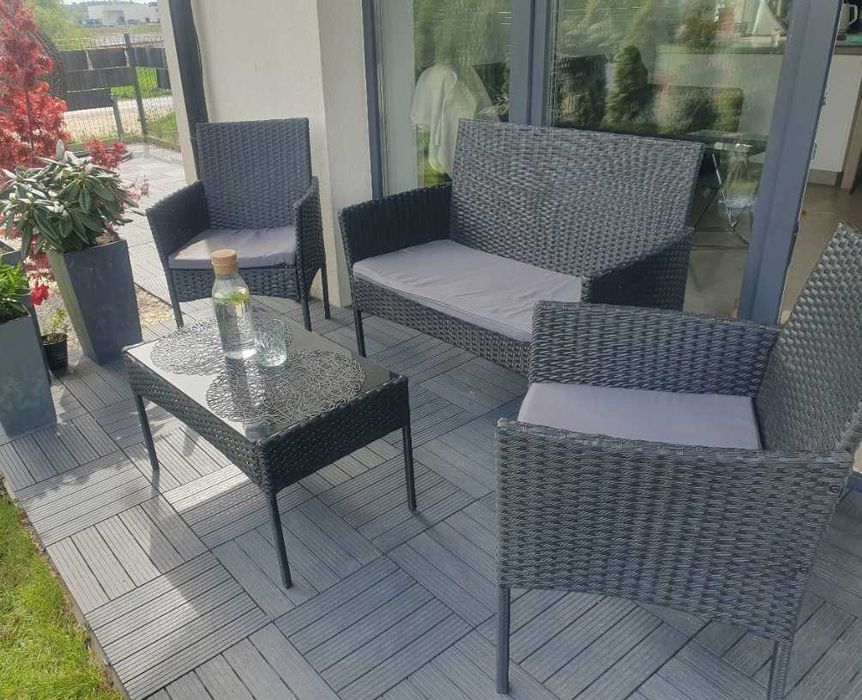Nowy Zestaw Mebli Ogrodowych 4 Osobowy Meble Ogrodowe 200kg Stolik Sofa Krzesła - fv