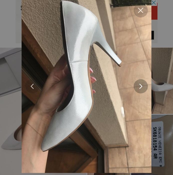 Szpilki ze skóry ślubne Venezia