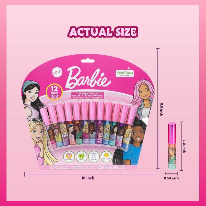 Набір Блисків для губ Barbie Plant Based Lip Gloss 12 шт на рослинній основі