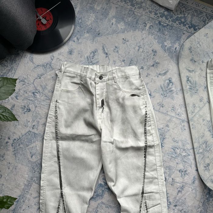 Фларед білі кльош джинси реп джинсы y2k клеш  опиум Opium flared jeans