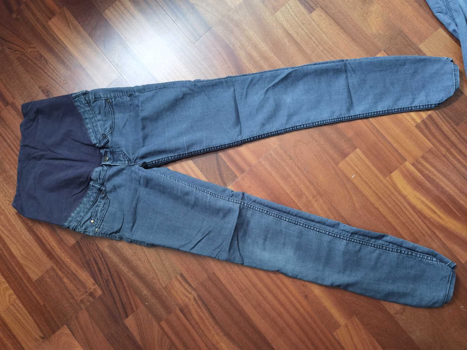 Spodnie jeansy 38 bluzki ciążowe HM mama