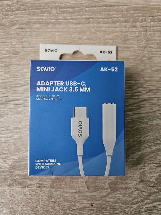Savio nowy adapter usb c - mini jack 3.5mm