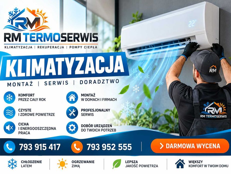MONTAŻ KLIMATYZACJI - Serwis klimatyzacji - KLIMA - Grzanie i chłodzenie