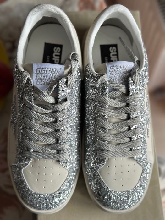 Golden goose кеди шкіряні сріблясто білі