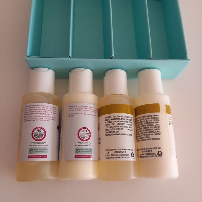 Luksusowy zestaw Ren clean skincare róża neroli grejpfrut żel pod prys