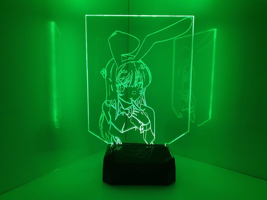 Manga postać królliczek Lampka NOCNA led na pilota, 16 kolorów PREZENT