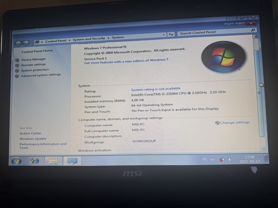 Laptop Notebook MSI MS-16Y1