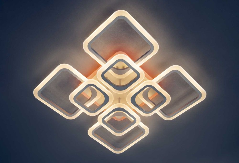 Led-060D/4+4 120Вт з підсвіткою люстра смарт світильник з пультом