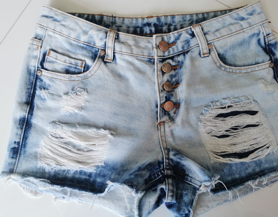 Krotkie spodenki jeans szorty damskie rozmiar S 36