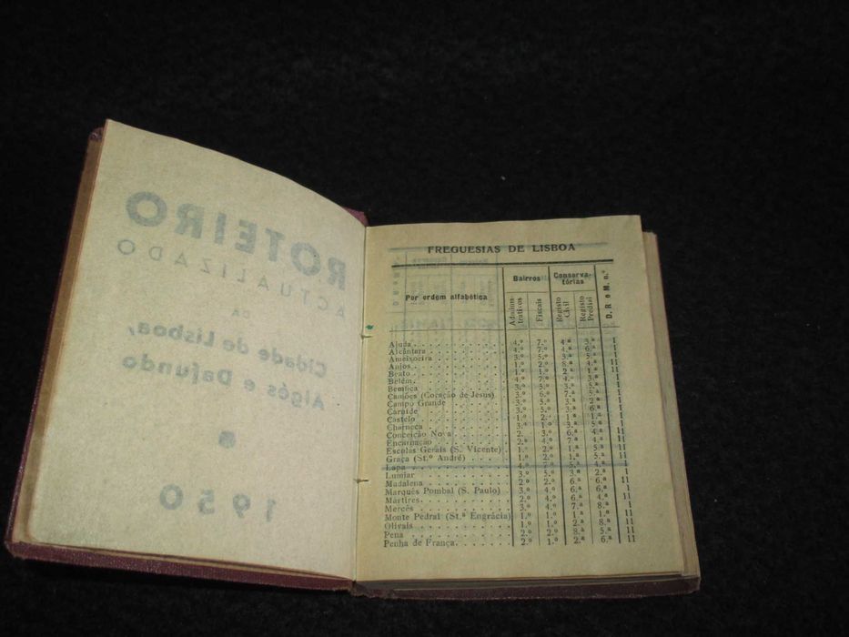 Livro Roteiro Lisboa-Algés e Dafundo Polícia de Segurança Pública 1950