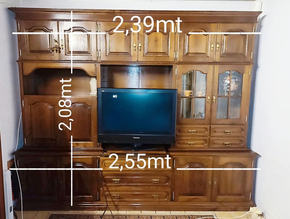 Móvel de sala em mogno madeira maciça