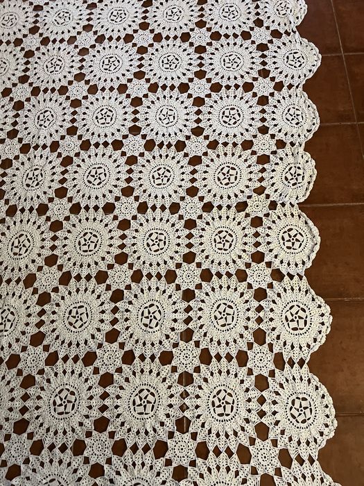 Colcha de algodão em renda / crochet