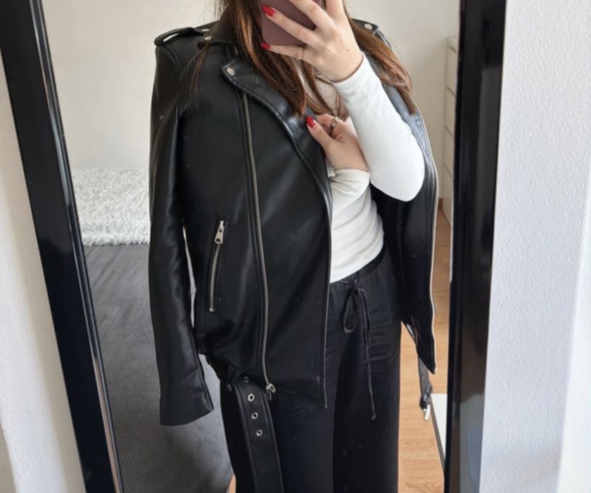 Casaco de cabedal oversize