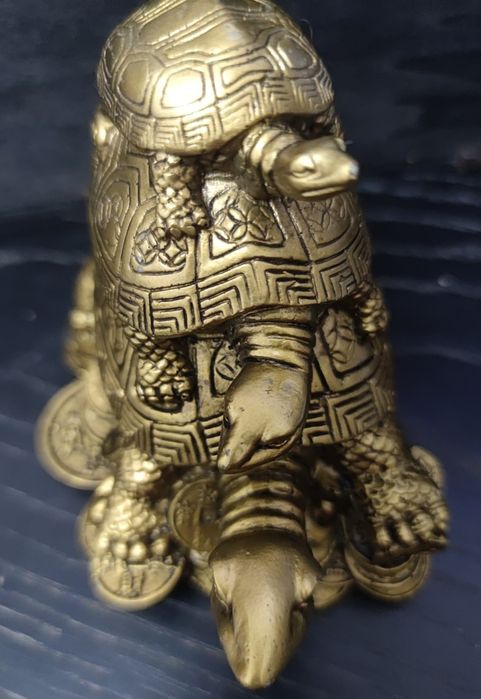 Escultura Feng Shui – 3 Tartarugas da Prosperidade | Excelente estado