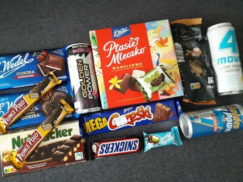 Zestaw Slodyczy Ptasie Mleczko Wedel + Napoje gazowane