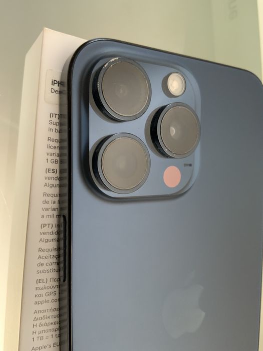 iPhone 15 Pro Max 256GB Blue Titanium com Capa Pelicula e Fatura para Garantia