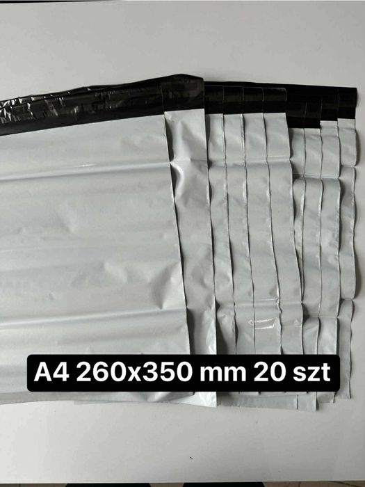 Foliopaki kurierskie A4 260x350 mm 20 szt białe mocne