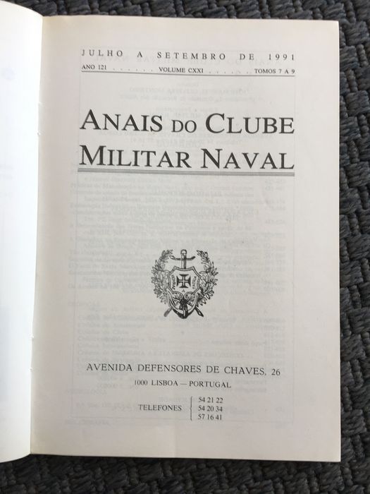 Anais do Clube Militar Naval - 1991