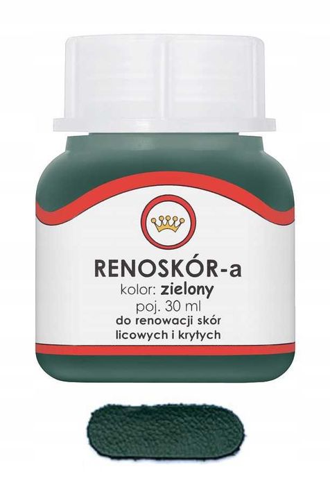 RENOSKÓR farba lakier do skóry zielony 30ml