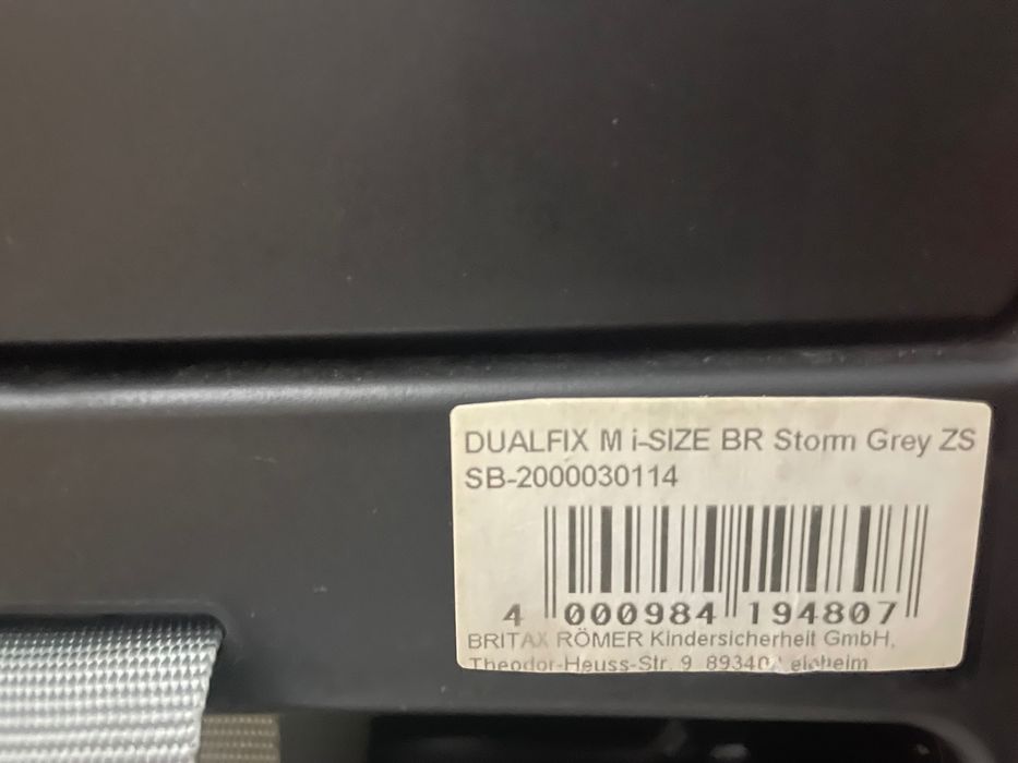 Cadeira auto DUALFIX M i-SIZE - Britax Romer Storm Grey