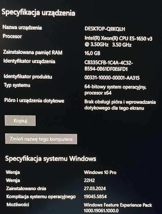 Komputer gamingowy/stacjonarny (wymiana komputerem lub kupno)