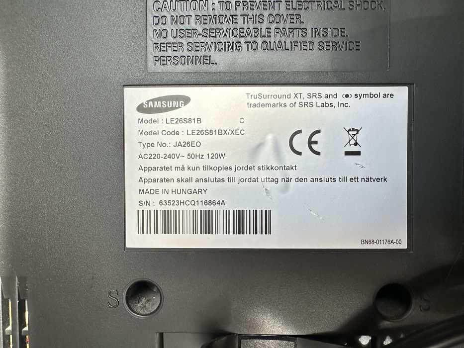 TV HD True Surround XT da samsung (LE26S81B)