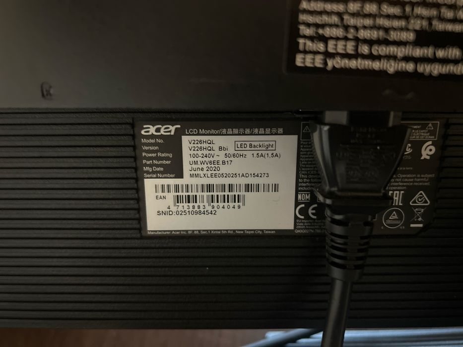 Ecrã Acer em perfeito estado