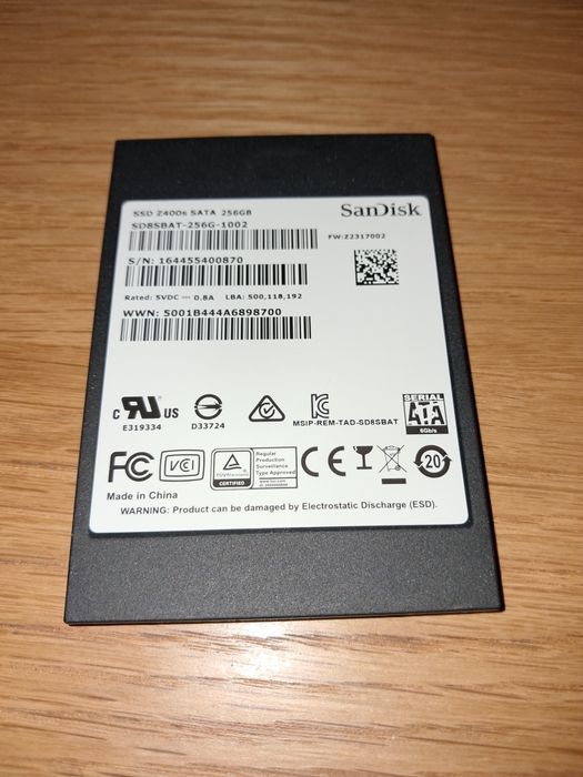 SSD SanDisk Z400s 256GB 2.5" SATA III 6Gb/s