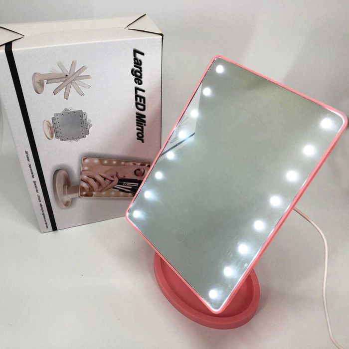 Дзеркало для макіяжу з 16 LED підсвічуванням Mirror, з підсвічуванням.