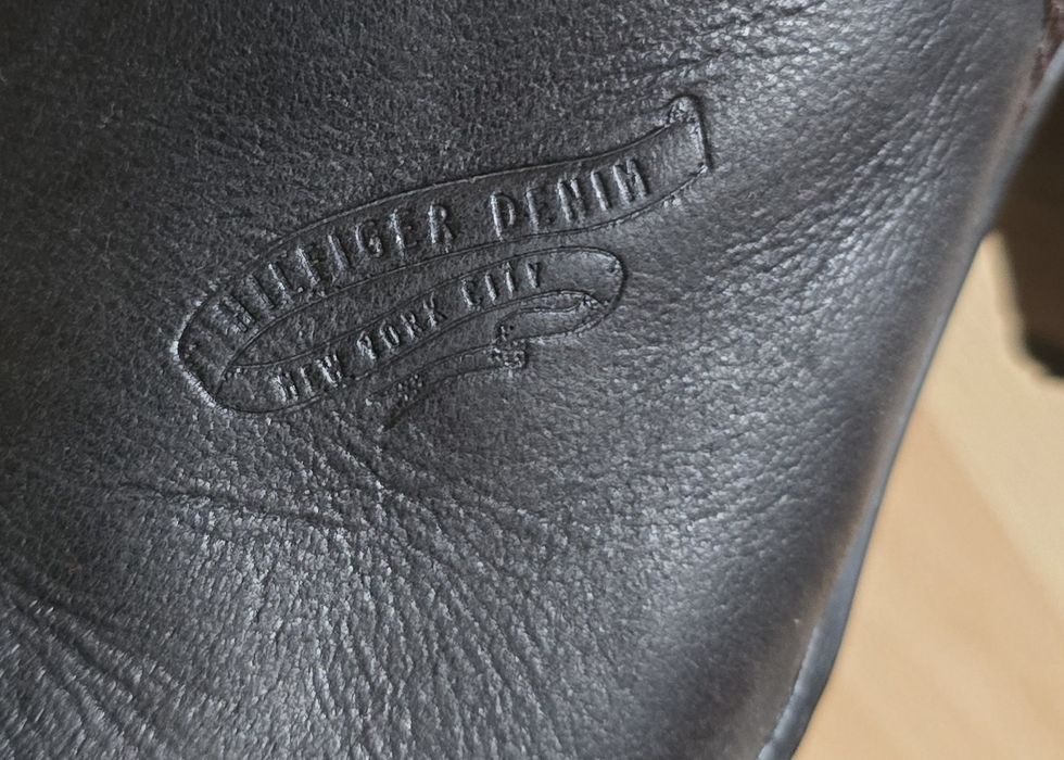 Czarne skórzane botki na słupku Tommy Hilfiger r. 40