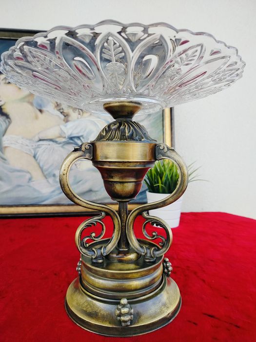 Wyjątkowa duza piekna patera mosiężna